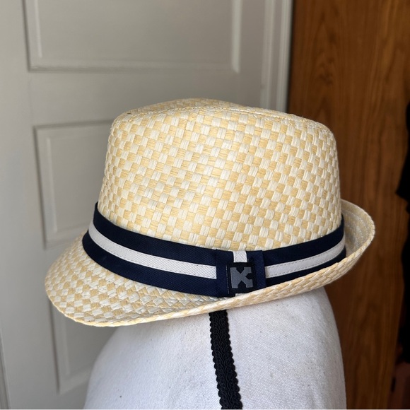Kenny K. Stingy Brim Toyo Straw Fedora Hat Straw Paper Neutral Sz Large NWOT - Picture 3 of 16
